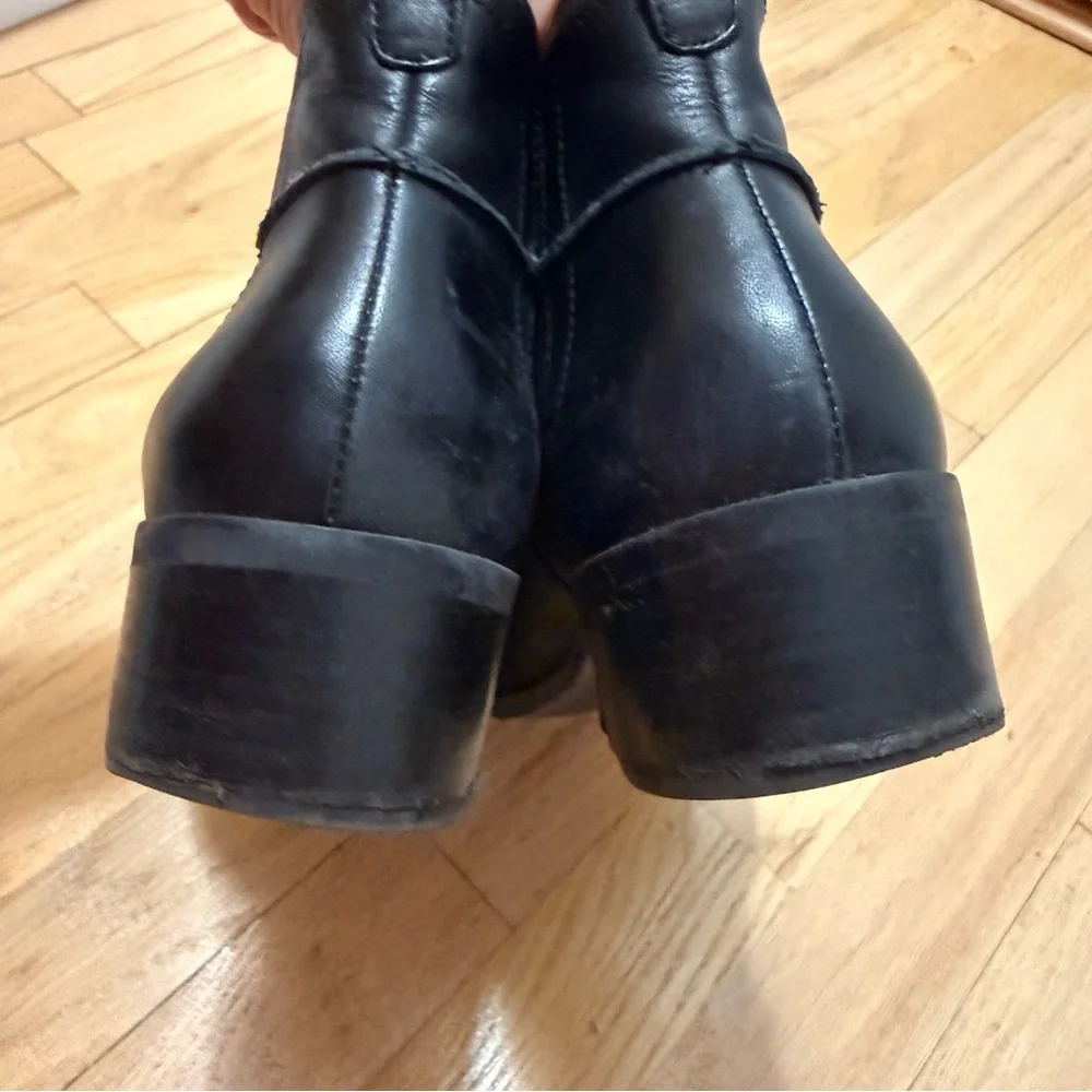 Steve Madden Dicey Black Leather Ankle Booties Size 8 - Picture 7 of 8